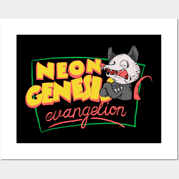 Neon genesis evangelion meets Possum and friend Wall Art by G00DST0RE